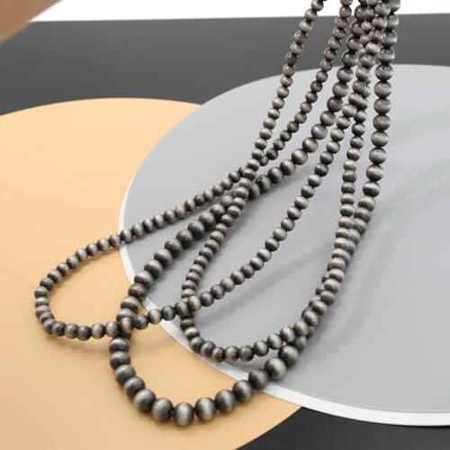 Created Navajo Pearl Necklace for Women Multi Strand Turquoise Choker Western Jewelry Vintage Boho Chic Beaded Statement Necklaces2