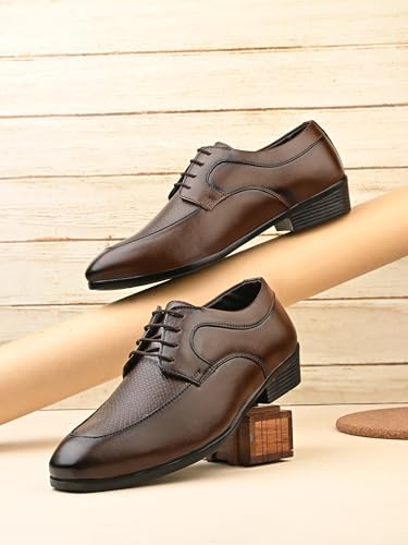 Image of KASTAVA KS 125 Breathable Synthetic Upper | Cushioned Sole, Ultra Comfort & Lightweight Lace-Up Formal Derby Shoes for Men