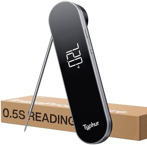 Typhur InstaProbe Core 0.5 Sec Instant Read Meat Thermometer Digital with Readable Display in Sunlight for Cooking, Professional Thermometer with IP67 Waterproof for Grill, BBQ, Cooking, Smoker
