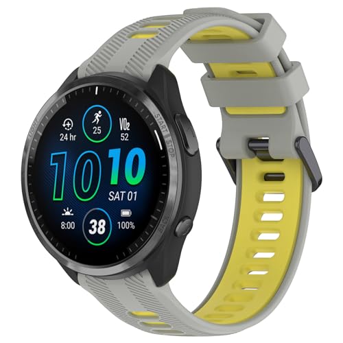 [DKEnjoy] Compatible for Garmin �K�[�~�� Forerunner 965�Ή� �V���R���������o���h�Afor �K�[�~�� Garmin Forerunner 955 �^���^ 22 mm�� �x���g (���C�g�O���[+�C�G���[)
