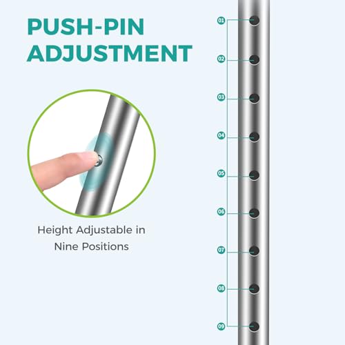 Crutch for Adults, Ergonomic Underarm Crutch with Spring Shock Absorber, Adjustable Crutches with Ergonomic Handgrips, Underarm Walking Crutches, Sturdy, Premium, Suitable for Height 5\'3\"- 6\'6\"
