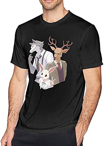 Beastars Unisex T-Shirt Printed tee Graphic Top Men Black Shirt XL