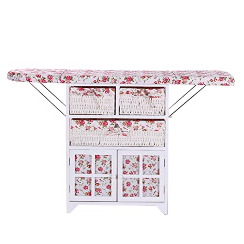 Cvohnb Bügelbrett Aus Massivholz Schrank Mit Ablagekorb Bügelbretter...