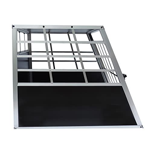 Auto Hundetransportbox große Einzelbox Hundebox Transportbox Gitterbox Fahrzeugbox Kofferraumbox Katzen Hunde Aluminium Trapez