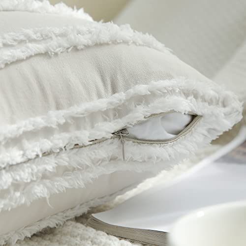 Pallene Boho Decorative Throw Pillow Covers, Neutral Striped Pillow Covers 18X18 Set Of 2, Beige Cotton Linen Pillow Covers For Couch Sofa Living Room. #TOP2