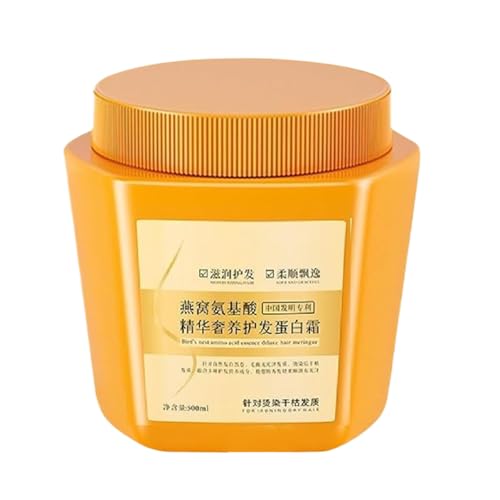 Máscara Para El Cabello, Acondicionador Para El Cabello Suavizado, Acondicionador De Mejora Del Brillo, Acción De Alisado, Textura, 500 G, Para El Cabello Dañado En Seco De Las Mujeres Con Dañ
