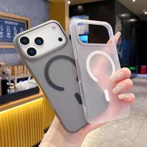 Coque super fine pour iPhone 17 Pro Max Caseative couleur unie gris mat - 4