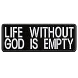mybrand Life Without GOD is Empty Embroidered Patch Iron-On/Sew-On Religious Jesus Christian Bikers