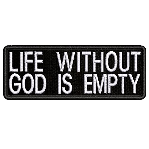 Mybrand Life Without God Is Empty Embroidered Patch Iron-On/Sew-On Religious Jesus Christian Bikers Badge Emblem Name Tag Decorative Gift Applique For Vest Jacket Jeans Bag Clothing #TOP30