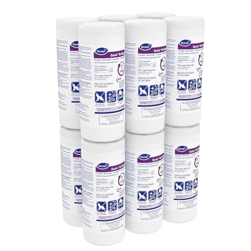 Oxivir Diversey Tb 5388471 Ready-to-Use Disinfectant Cleaning Wipes, Accelerated Hydrogen Peroxide, Large 7x8-Inch Sheets, 60-Wipes, 1-Slim Canister (Pack of 12)