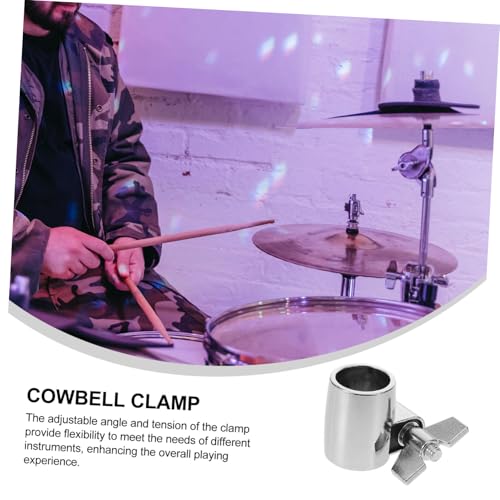 Abrazadera de montaje para cowbell para bombo, soporte versátil para percusión, hardware para batería duradero miniatura 5