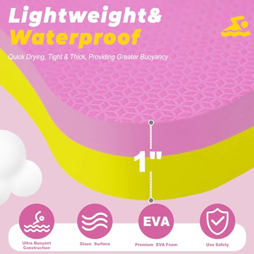2026 Swimming Kickboard 2 Pack, 17x11.5 in Training Aid Board for Swimming and Exercise Training, U Design Kick Boards Easy to Grip, Durable EVA Safty Kickboard(Pink+Blue)