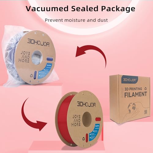 Image of 3DHoJor Update Basic PETG Filament 1.75mm 3D Printing Filament 1kg*2 Bundle Spool 3D Filament 1.75mm Dimensional Accuracy + /- 0.03mm Non Clogging,Print with Most 3D Printers-2Pack Red+Blue