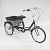 Levkitch 20 Inch Tricycle for Adults, 8 Speed 3 Wheels Bicycle, Road Bike with Shopping Basket 3 Wheels Bike Black Trike #1