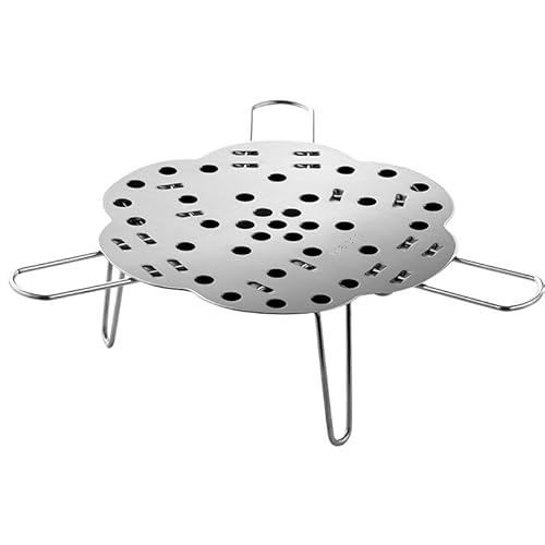 Griglia a vapore pieghevole estensibile in acciaio inox 304, teglia multifunzione spessa per uova, brioche, verdure, accessorio da cucina durevole
