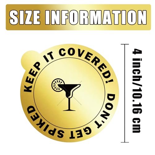 50 Pack Alcohol Protection Drink Cup Cover Protector Stickers - 4 Inch Summer Fruit Beverage Disposable Drink Lid Stickers Adhesive Drinking Glass Cover Drink Protector for Drinks Protection - Image 3