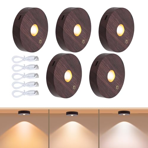 Angestlite Rechargeable Puck Lights, 3 Color Temp &