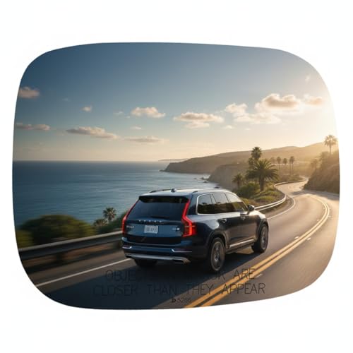 Burco 5266 Convex Passenger Side View Non-Heated Power Mirror Glass, OEM# 30716135/30745043, Fits Volvo V70 2007-2010, XC70 2007-2010, XC90 2007-2014, Drop Fit Replacement for Heated/Non-Heated Mirror