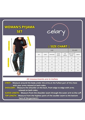 Image of Celary Women's Cotton Blend Printed Night Suit Set||Soft & Breathable Short Sleeve Top & Ethnic Print Pyjama Set||Also Available in Plus Size||Korean Night Suit||Comfortable Home Wear & Sleepwear
