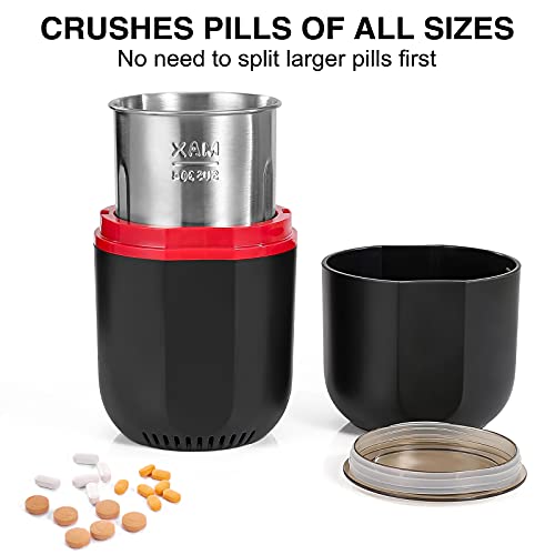 Electric Pill Crusher Grinder - Grind And Pulverize Small And Large Medication And Vitamin Tablets To Fine Powder - Electronic Pulverizer To Crush Multiple Pills - Use For Feeding Tube, Kids Or Pets #TOP4