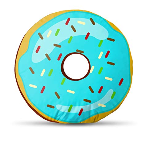 Image of Kesar Enterprises Donut /Doughnut Cushion /Pillow | Velvet Fabric|Birthday Gifts | Soft Toys | Suitable for Wheelchair, Car Seat, Home or Office for Kids Cushion | Size 14x14 inches