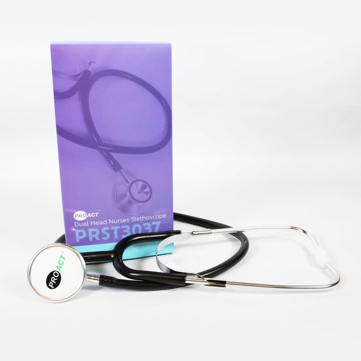 Stéthoscope Proact double pavillon noir léger pour infirmier PRST3037
