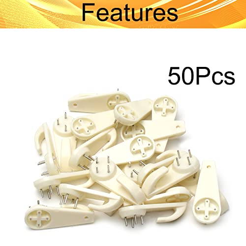 Image of Picture Hangers Ceiling Hooks Professional Photo Frame Hooks Kit with Nails for Hanging Plants Mugs Wind Chimes Utensils White 50PCS