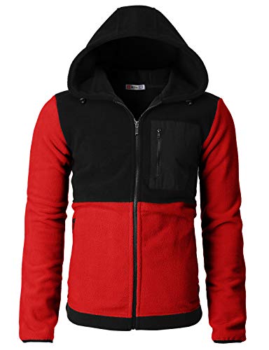H2H Mens Casual Slim Fit Zip-up Fleece Jackets Active Winter Jackets Thermal