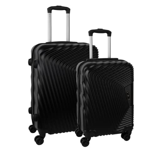 Kit 2 Malas Pequena e Média de Viagem Fibra Rígida ABS Rodas Dupla 360°