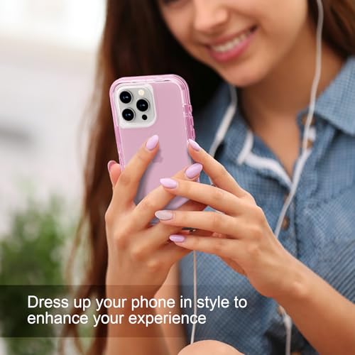 Follaroma for iPhone 15 Pro Max Case, Heavy Duty Shockproof Protection Phone Cases, Anti-Drop, Dual Layer Transparent Protective Cover Compatible with iPhone 15 Pro Max, 6.7 inch, Light Pink by Follaroma - Used condition - Image 7