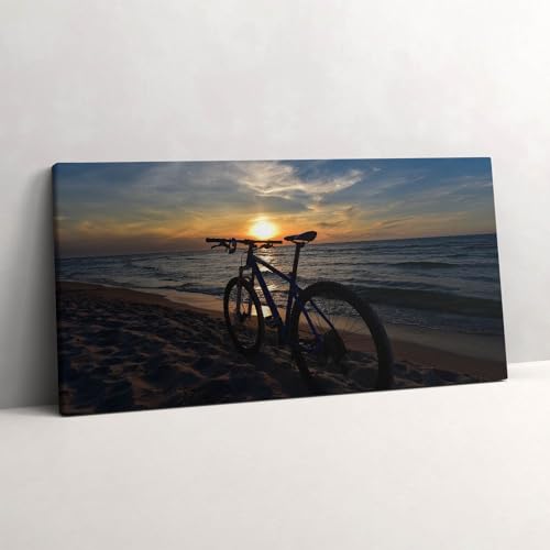Tableau vélo mer Baltique 120x60 cm Wallfluent image imprimée sur toile
