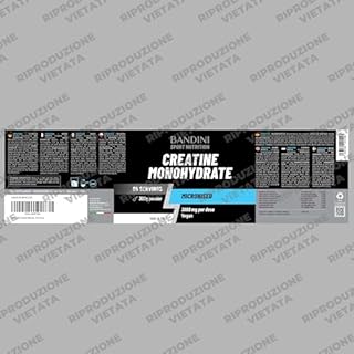 Bandini® Creatina Monoidrata in Polvere Pura al 100% - Integratore per Allenamento, Sport, Palestra e Pre Workout - Include Dosatore - 100% Vegan - A base di Creatine Monoidrato