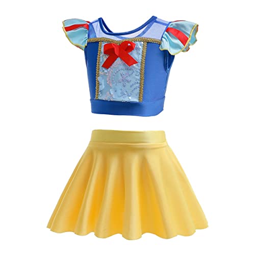 Image of MYRISAM Girls Princess Two Piece Tankini Swimsuits Cosplay Party Bathing Suits Ruffles Beach Surf Swimming Swimwear Bikini Set 2-3T