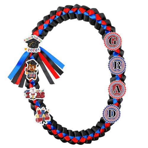 Tivorazaki Graduation Leis Class of 2026 Double Braided Preschool Graduation Ribbon with Pins Kit Kindergarten Grad Ceremony Sash Gift Party Decorations (Blue & Gold)