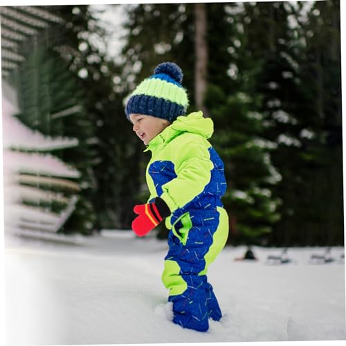 FRCOLOR 3Pairs Full Finger Knitting Gloves of Winter Gloves for Ages Warm and Comfortable Design for Cute Spliced Colors2