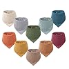 Konssy Muslin Baby Bibs 10 Pack Baby Bandana Drool Bibs 100% Cotton for Unisex Boys Girls, 10 Solid Colors Set for…