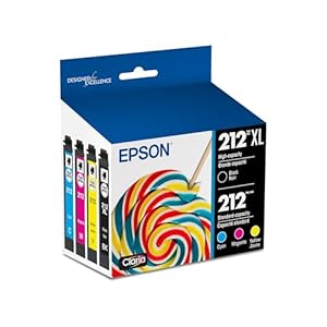 EPSON Paquete combinado de cartuchos de color negro y estándar de alta capacidad de tinta Claria 212 (T212XL-BCS) funciona con WorkForce WF-2830, WF-2850, Expression XP-4100, XP-4105