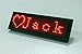 Red LED Name Tag, 44x11 Pixels Rechargeable LED Business Card Screen with USB Programming Digital Sign Display for Restaurant Shop Exhibition Nightclub Hotel
