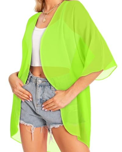 Image of Women Kimono Cardigans Casual Summer Tops Cover up Open Front Floral Print Resort Wear 2026