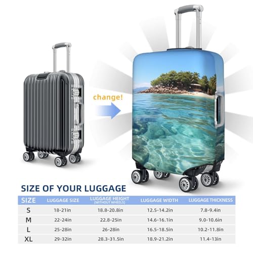 Fiji Island and Clear Sea Travel Luggage Cover Elastic Washable Suitcase Cover Protector Fashion Stretch Baggage Covers Dustproof Suitcase Sleeve Fits 18-32 inch luggage Medium2