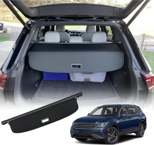 Vesul Retractable Cargo Cover Compatible with Volkswagen VW Tiguan 2024-2018 Security Shade Shield Tonneau Cover Anti-Peeping Luggage Privacy Screen(not for 2025 tiguan)
