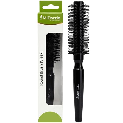 Image of Midazzle Round Hair Brush for Adding Curls, Volume & Waves in Hair | Styling, Detangling and Grooming for Men and Women | Reduces Hair Breakage and Promotes Hair Growth | Best Hair Brush for All Hair Types (MIHB0040)