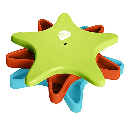 Iquities Hunde-Puzzle-Spielzeug, Twister Langeweile Buster Leckerli-Spender Gehirn-Training Spiel für Hunde 20123 Blau, Rot und Grün Cover