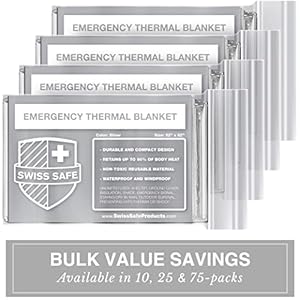 Swisssafe10packmylaremergencyblanketsforsurvivalcompactinsulatedforcoldweatherdesignedfornasaoutdoorrunningcampingsurvivalfirstaidcarkitsilver10pack Urban Country Home Decor Swiss safe 10 pack mylar emergency blankets for survival compact insulated for cold weather designed for nasa outdoor running camping survival first aid car kit silver 10 pack urban country home decor