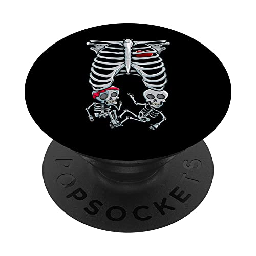 Squelette annonce de grossesse fille garçon jumeaux X-Ray nouvelle maman PopSockets PopGrip Interchangeable Cover