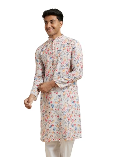 Kurta en coton mélangé confortable Manyavar pour cérémonie et été