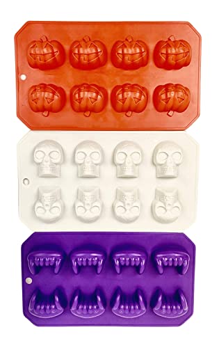 Set Of 3 Spooky Halloween Shaped Ice Cube Tray / Food Molds - Fun Scary Designs (3) #TOP10