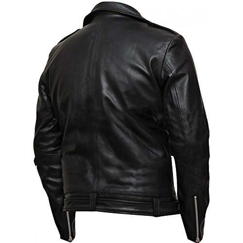 Sky-Seller Mens Negan Jacket - Walking S7 Jeffrey Dean Morgan Black Biker Leather Jacket -Motorcycle Faux Outerwear #TOP4