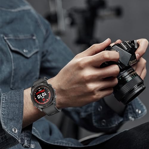 Image of 22mm Compatible with Garmin Fenix E /8 /8pro AMOLED 47mm /Fenix 7 /7 Pro /6 /6 Pro /5 /5 Plus Watch Band,Soft Quickfit Silicone Straps for Forerunner 970 965 955 /Approach S70 47mm /tactix 8 /quatix 7 8 47mm
