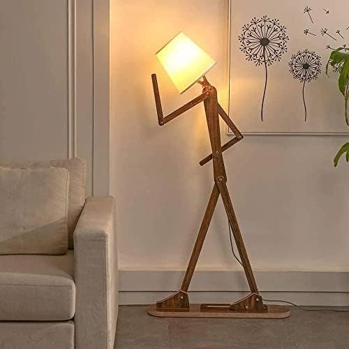 Skaffix Wooden Study Lamp Led Bulb Included; Decorative Floor and Swing Arm Floor Lamp Reading Lights for Children, Bedroom, Living Room, House, and Office Floor lamp Pack of 1 (Brown)-image-6